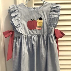 Adorable blue and white gingham dress. Stitchy Fish size 5T.